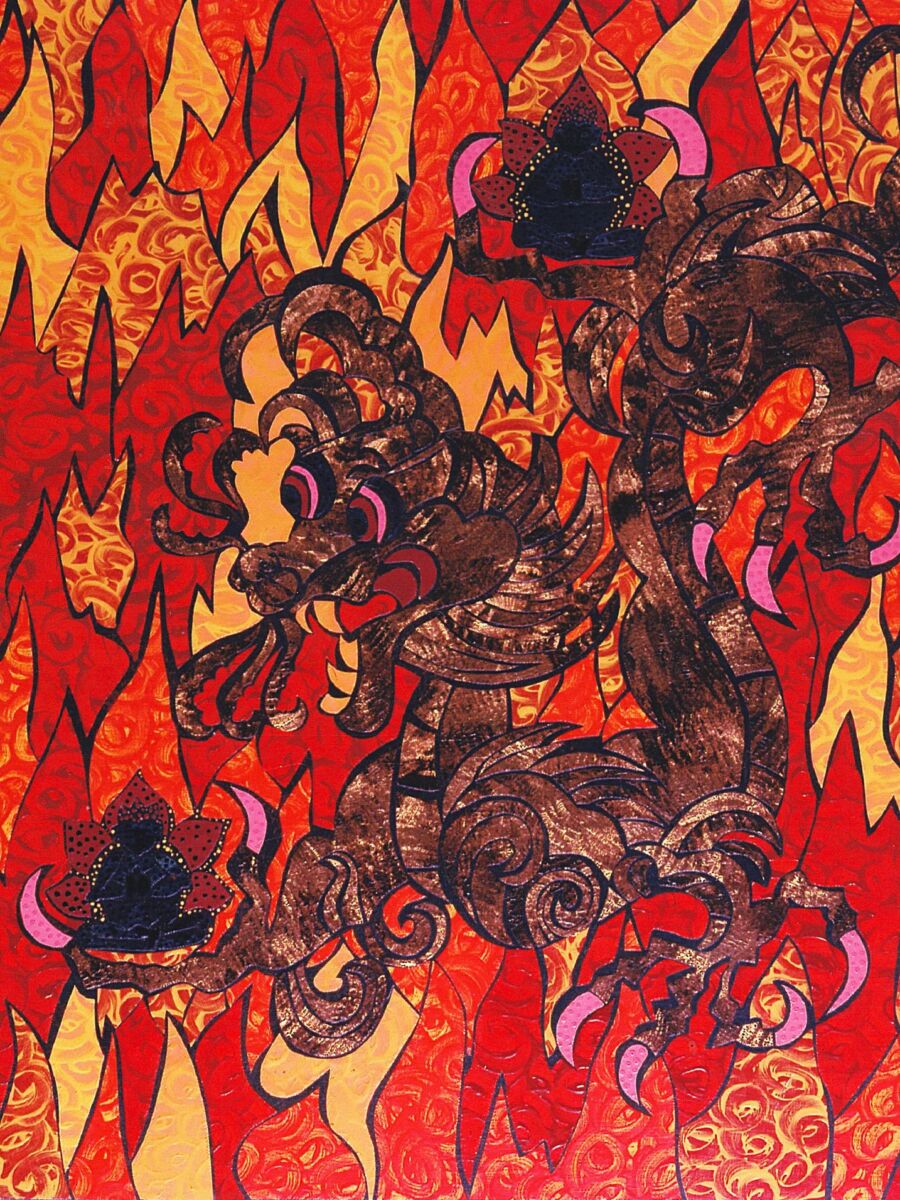 Acheter-Pop-Art-Comics-Tableau-Dragon-Flamme